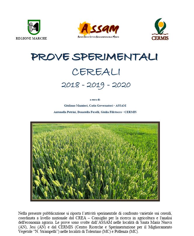 Prove sperimentali cereali 2019-2021